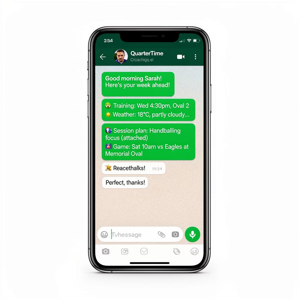 QuarterTime app on a phone