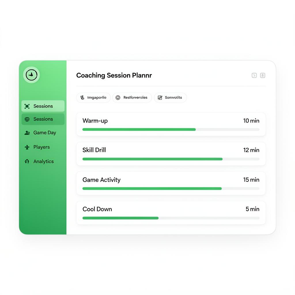Session planning dashboard